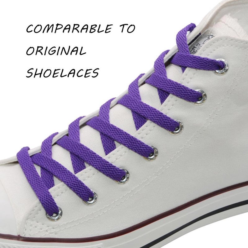 VSUDO 45" Flat Purple Shoe Laces for Sneakers, Shoelaces for Sneakers, Replacements Shoe Strings for Women or Men (1 Pair-Purple-114CM) - Image 2